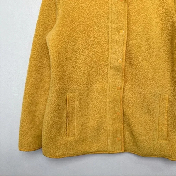 T by Talbots Womens Medium Yellow Snap Button  Teddy Casual Jacket - Picture 10 of 15